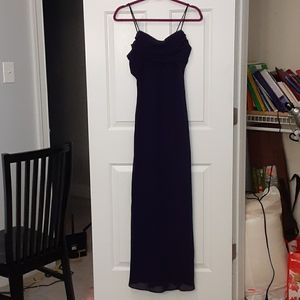 Navy blue chiffon formal dress